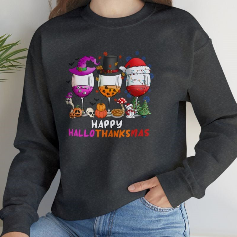 Happy Hallowthanksmas Crewneck Sweatshirt