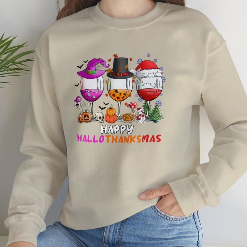 Happy Hallowthanksmas Crewneck Sweatshirt