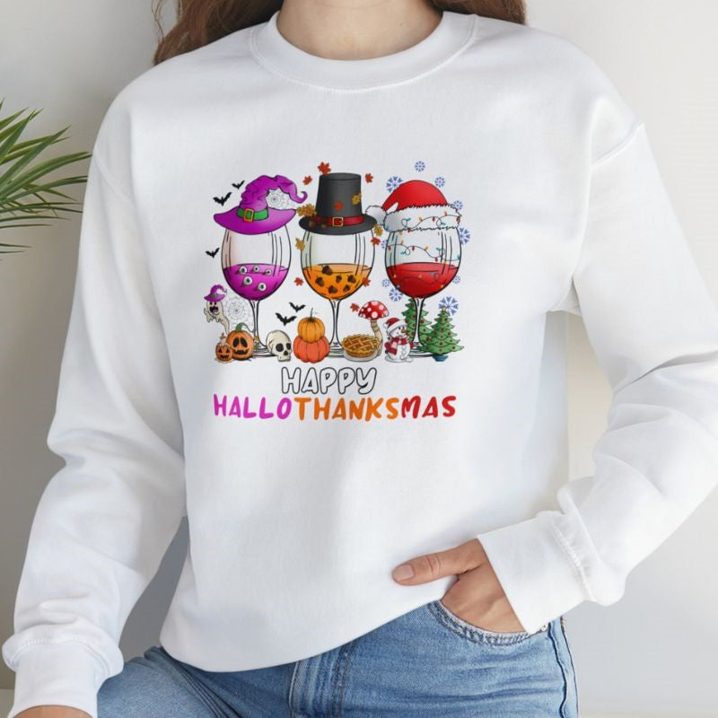 Happy Hallowthanksmas Crewneck Sweatshirt
