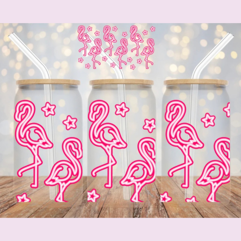 Pink Flamingo Libby Glass Cup