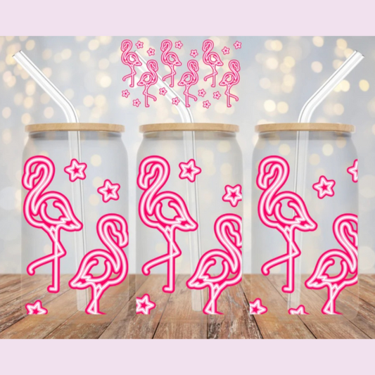 Pink Flamingo Libby Glass Cup